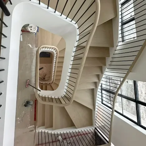 A spiral staircase seen from above